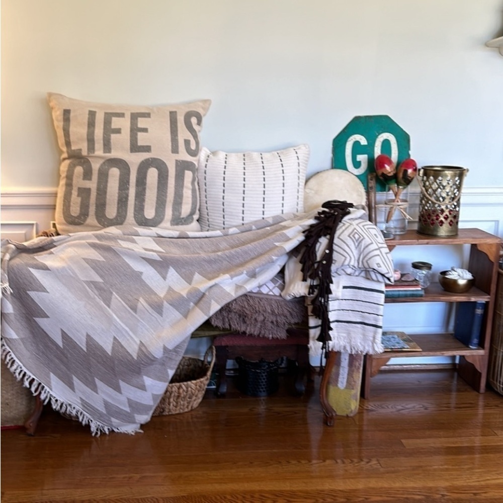 Refresh Home Apartment or Dorm Decor Home Sale Organic Woven Cotton Mix + Match